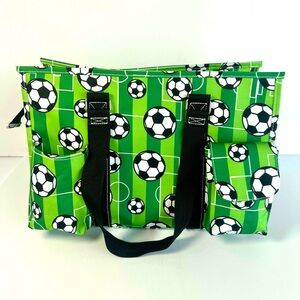 Canvas Soccer Tote • Top Zipper Closure • Water Resistant • Pockets • Easy Clean